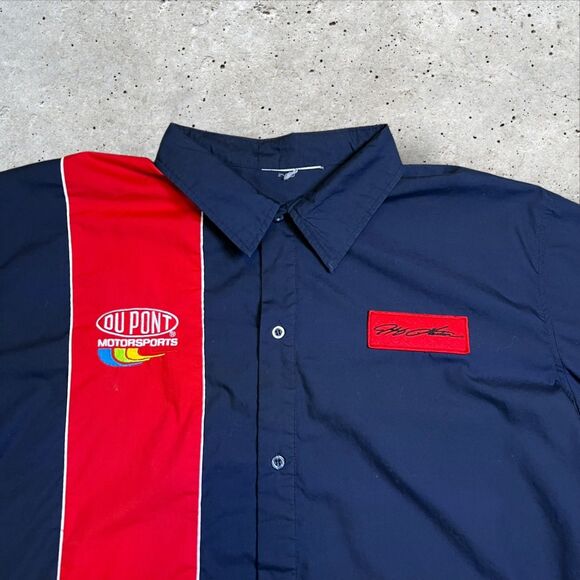 Du Pont Motorsport Button Up Shirt Embroidered Gordon Mechanic Moto - Picture 3 of 8